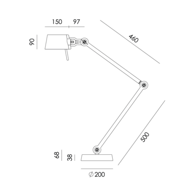 Tonone bureaulamp Bolt 2 arms Foot