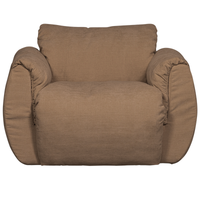 Baggy draaifauteuil geweven stof warmgrijs melange