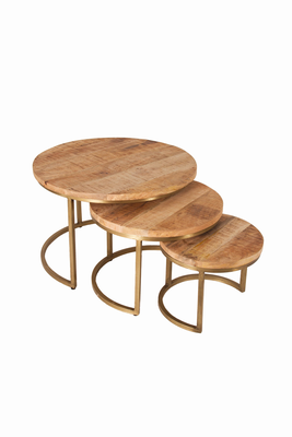 Salontafel Boksel goud - set van 3