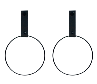 Leren handdoekring maat M (ring zwart)