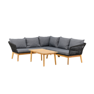 Tuin loungeset grijs Pam - met zitkussens