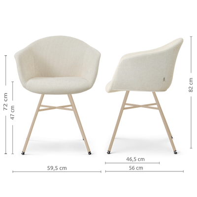 eetkamerstoel Noa-Otis beige onderstel