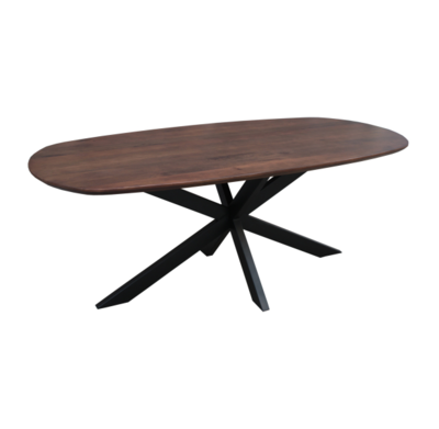 Old Inn Wonen eettafel Mango walnoot Deens ovaal met spinpoot - 240x110 cm