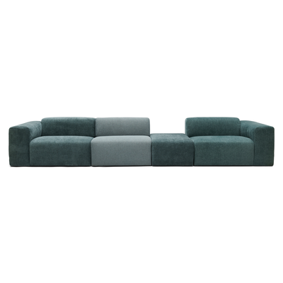 4-zitsbank met hocker Oscar Ocean blue