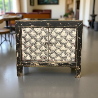 Onderkast 2deur zwart/wit schub uniek