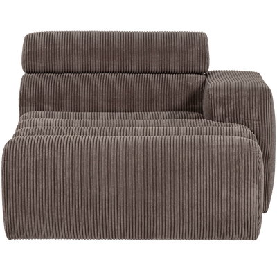 Novi chaise longue element arm rechts boucle karamelbruin