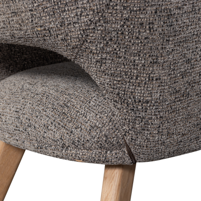 Murat eetkamerstoel taupe met houten poot naturel