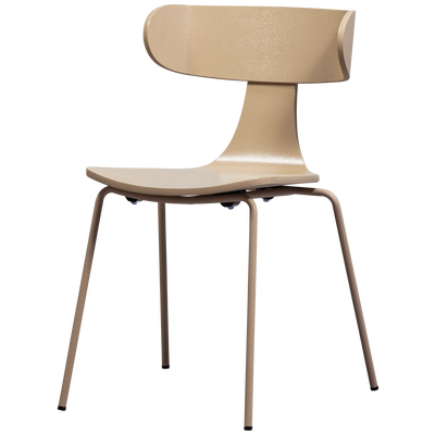 Form houten stoel met metalen poot naturel