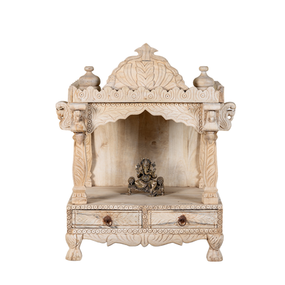 Aadhavi - Handgesneden Mangohouten Tempel 