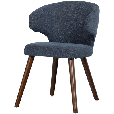 Cape eetkamerstoel gemeleerde stof blauw