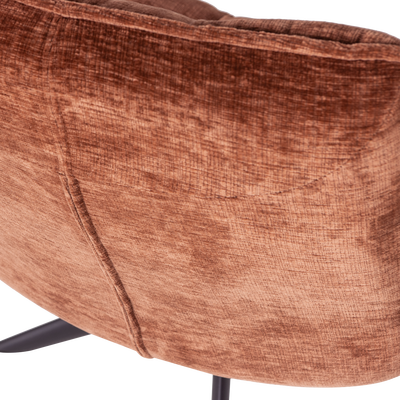 Jouke draaifauteuil chenille structuur roestbruin [fsc]