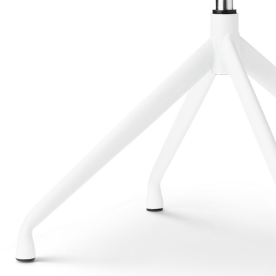 Draaibare eetkamerstoel Nola-Otis gestoffeerd - wit onderstel - met armleuningen