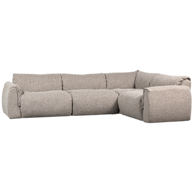 Baggy hoekbank rechts 3d chenille donkerbruin