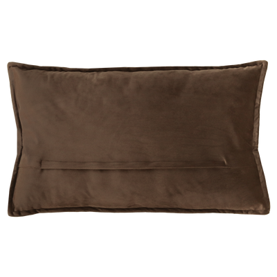 Kussen velours rand dark chocolate