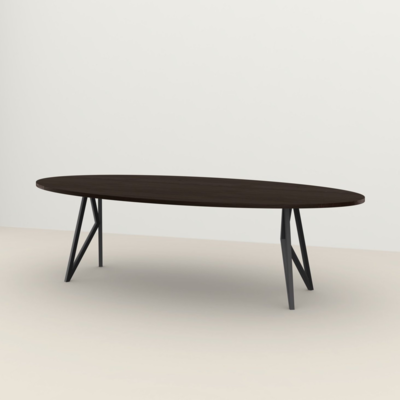 Studio HENK tafel Butterfly Ovaal - zwart frame, gerookte beits
