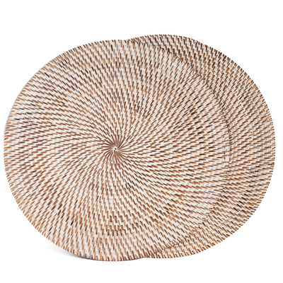 Set van 2 rotan placemats/onderzetters naturel