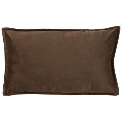 Kussen velours rand dark chocolate