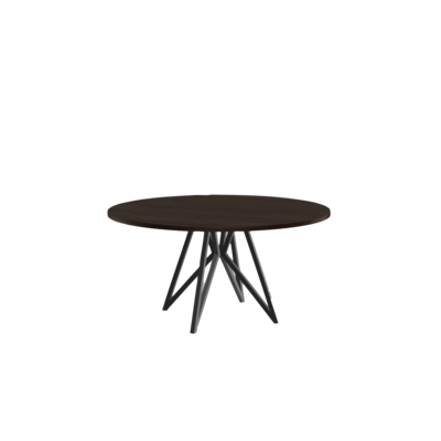 Studio HENK tafel Butterfly Rond Quadpod - zwart frame, gerookte beits