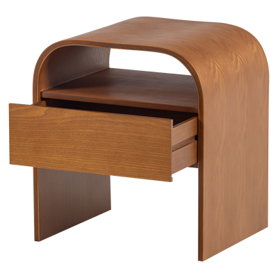 Momo nachtkastje/bijzettafel hout bruin [fsc]