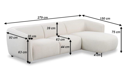 Bank Evening 2.5zits met Chaise Longue-week levertijd!