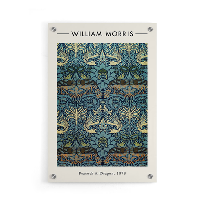 Walljar plexiglas schilderij - William Morris - Peacock and Dragon