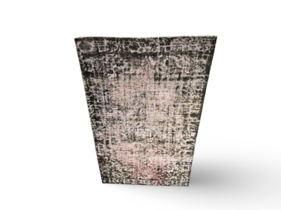 Vloerkleed handgemaakt zwart/roze uniek