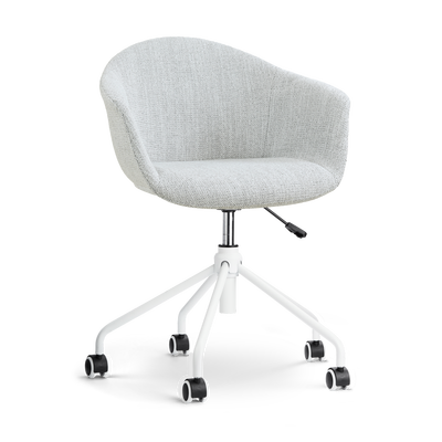 Nout-Otis bureaustoel wit onderstel - Gestoffeerde zitting met armleuningen
