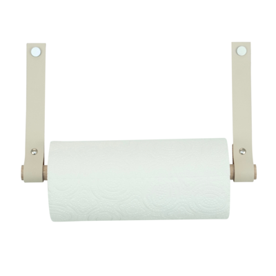 Leren keukenrolhouder (roldrager: rondhout)