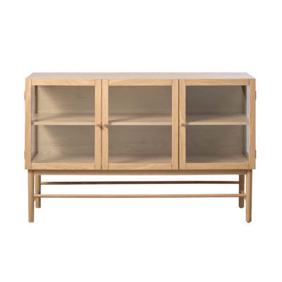 Eikenhouten dressoir Boris - met glazen deuren