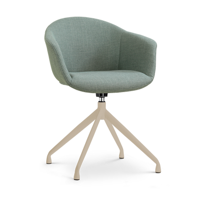 Draaibare eetkamerstoel Nola-Otis met armleuningen - beige onderstel