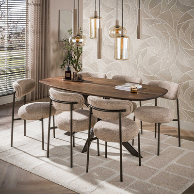 Eetkamertafel Deens Ovaal Kopenhagen Bruin