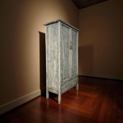 Kast 2deur 2la blauw uniek