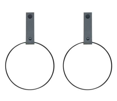 Leren handdoekring maat M (ring zwart)