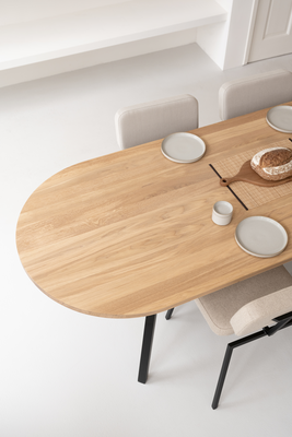 Studio HENK tafel Slim X-type Plat ovaal, zwart frame - Smart Collectie