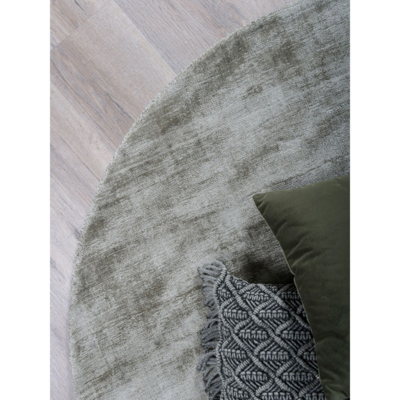 Vloerkleed Viscose - Green Rond