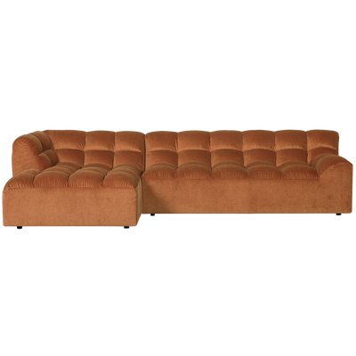 Allure chaise longue links geweven stof naturel melange