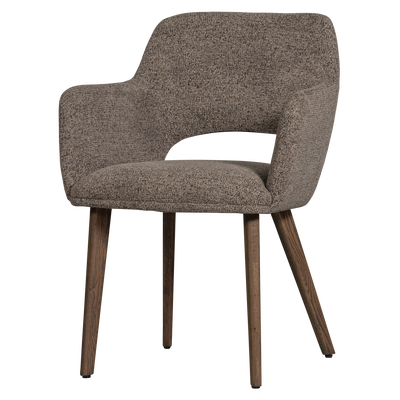Murat eetkamerstoel taupe met houten poot naturel