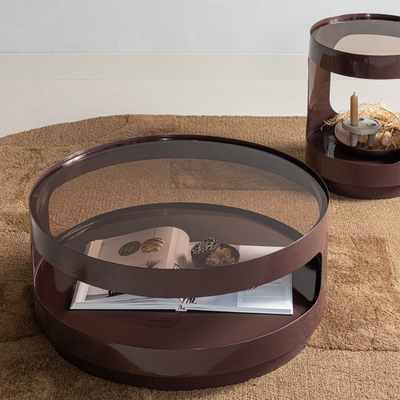 Sero salontafel metaal/glas bruin