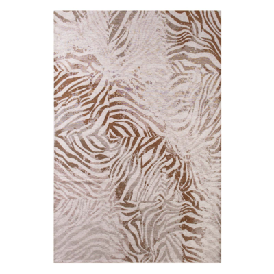 Vloerkleed Zebra met zebramotief in goudgeel kleuren met verouderde texturen