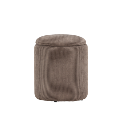 Poef Ilja ribstof- met opbergruimte - Ø 32 cm