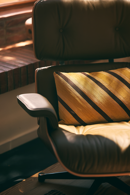 HK velvet kussen striped Honey