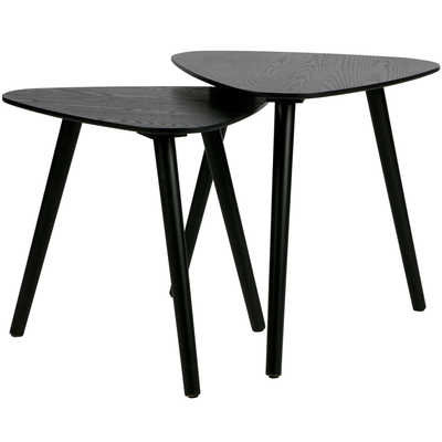 Nila bijzettafels hout zand - set van 2
