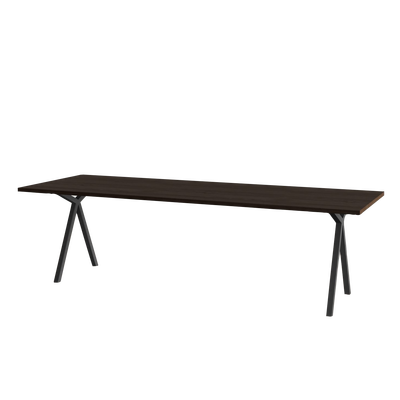 Studio HENK tafel Slim X-type Rechthoekig - zwart frame, gerookte beits