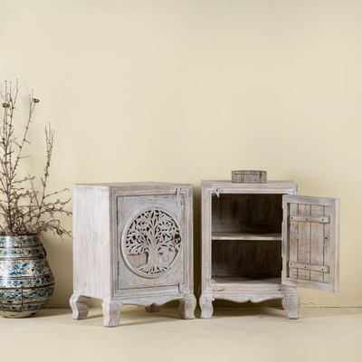 Baka wit set van 2 Nachtkastja