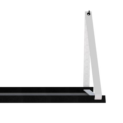 Stalen wandplank 70x20cm - incl. leren plankdragers