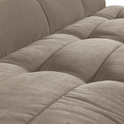 Cluster eetbankje met rugleuning boucle khaki bruin