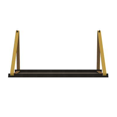 Stalen wandplank 70x20cm - incl. leren plankdragers