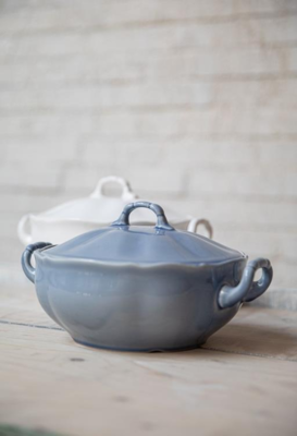 Heritage Dekschaal met deksel 22x9cm - Frisian White