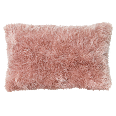 Kussen bont linnen oud roze