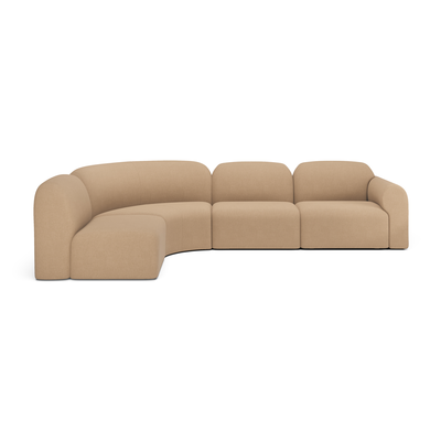 Bulky modulaire bank set - 4 seat - hoek - light sepia 